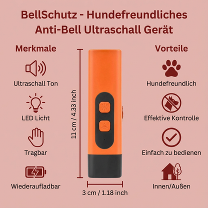 BellSchutz - Hundefreundliches Anti-Bell Ultraschall Gerät