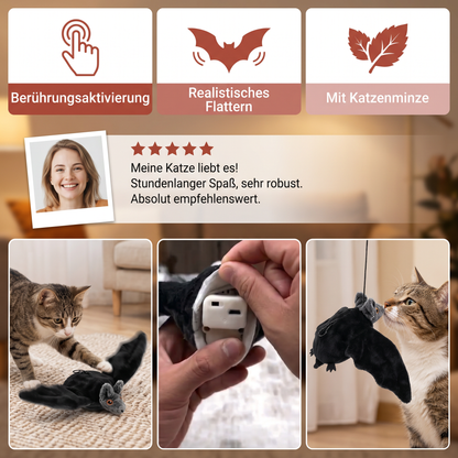 Berührungsgesteuertes Fledermaus-Katzenspielzeug zum Flattern mit Katzenminze
