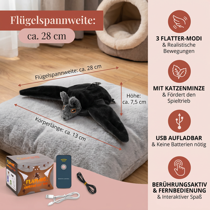 Berührungsgesteuertes Fledermaus-Katzenspielzeug zum Flattern mit Katzenminze