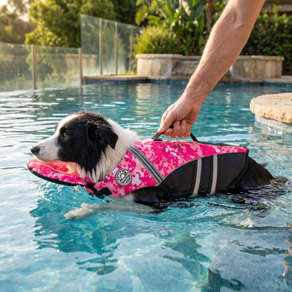 Sicherheits-Schwimmweste für Hunde mit Rettungsgriff