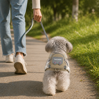 Verstellbares Haustiergeschirr mit Rucksack für Kleine Hunde und Katzen