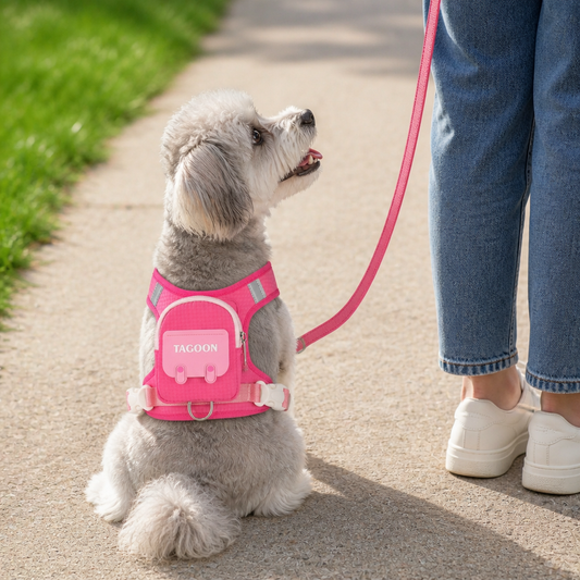 Verstellbares Haustiergeschirr mit Rucksack für Kleine Hunde und Katzen