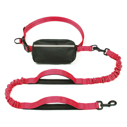 Freihändige Hundeleine mit Bauchtasche