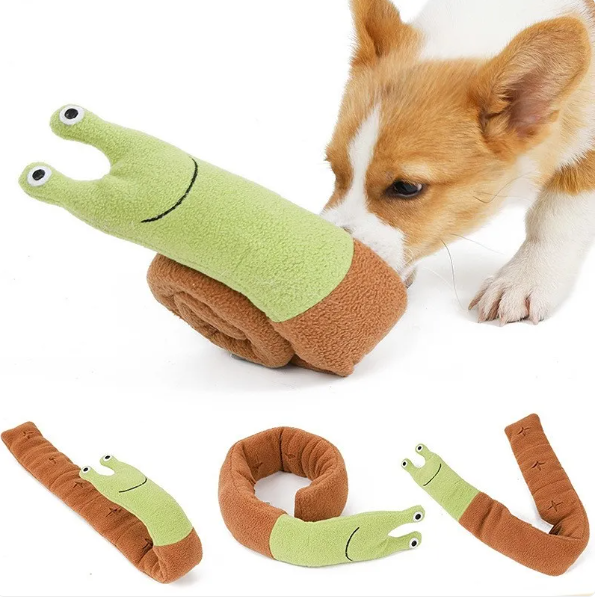 Plüsch Hundespielzeug In Schneckenform Mit Knistereffekt und Quietscher