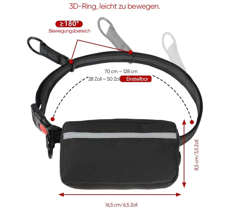 Freihändige Hundeleine mit Bauchtasche