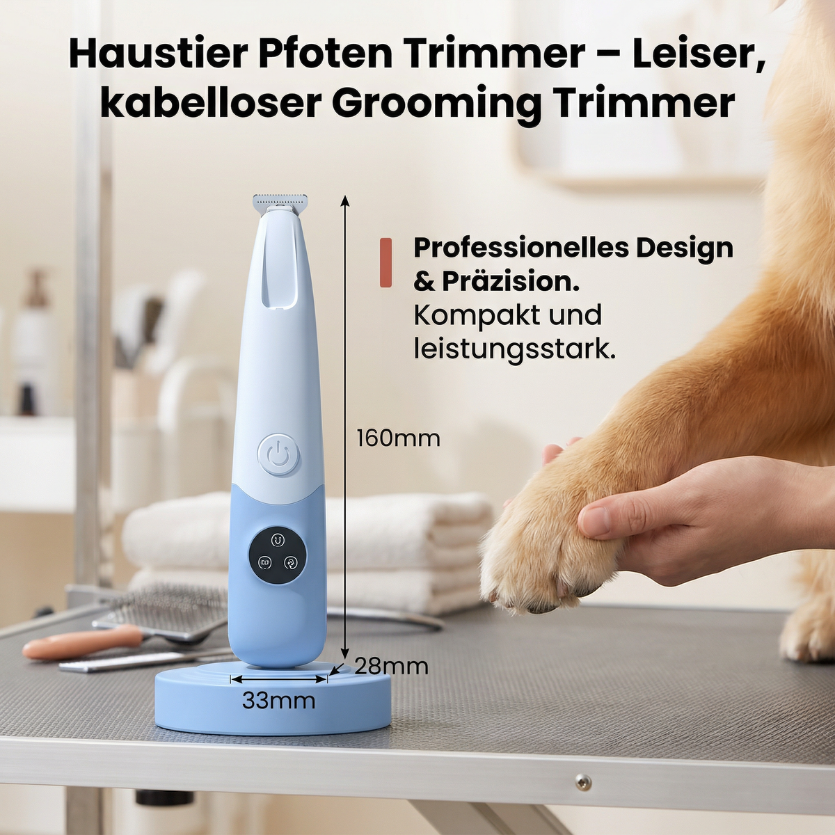 Haustier Pfoten Trimmer – Leiser, kabelloser Grooming Trimmer für Hunde & Katzen