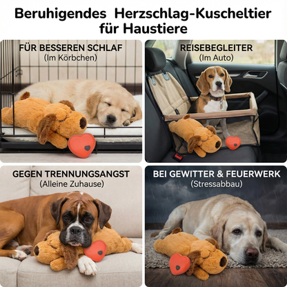 Beruhigendes Herzschlag-Kuscheltier für Haustiere – Angstlindernd & Stressabbauend