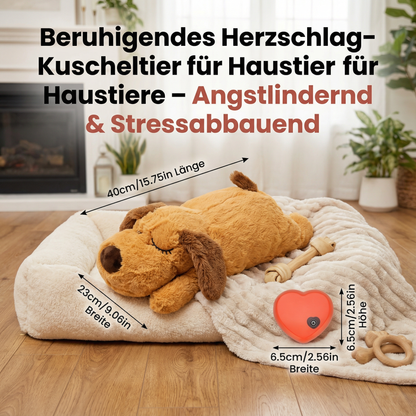 Beruhigendes Herzschlag-Kuscheltier für Haustiere – Angstlindernd & Stressabbauend