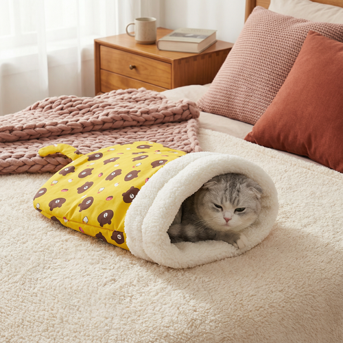 Gemütliches Katzen Schlafsack Kuschelbett