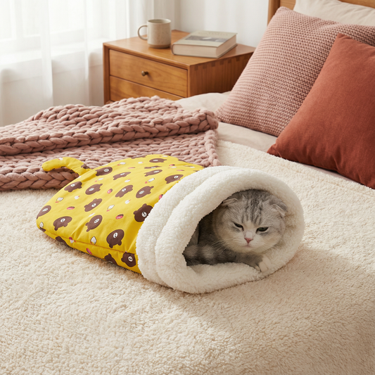 Gemütliches Katzen Schlafsack Kuschelbett