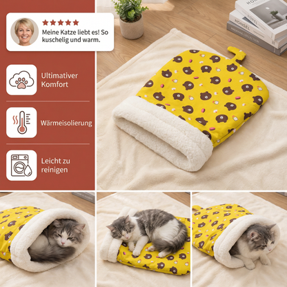 Gemütliches Katzen Schlafsack Kuschelbett