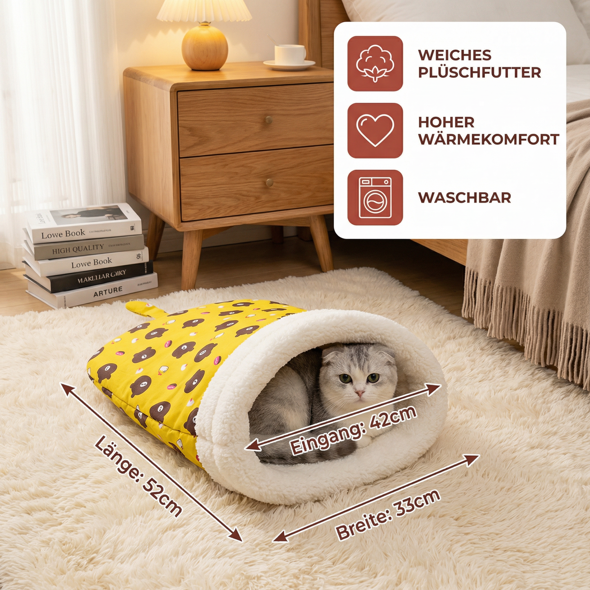 Gemütliches Katzen Schlafsack Kuschelbett