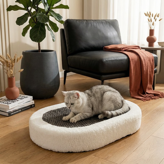 Premium Katzenbett mit Kratzplatte