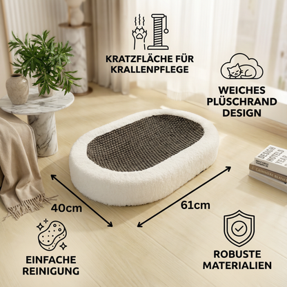Premium Katzenbett mit Kratzplatte