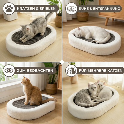 Premium Katzenbett mit Kratzplatte