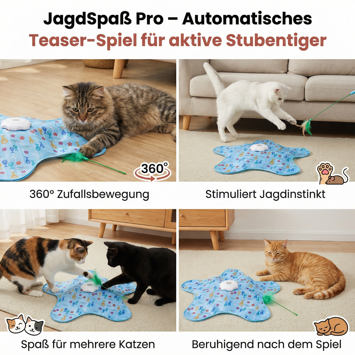 JagdSpaß Pro – Automatisches Teaser-Spiel für aktive Stubentiger
